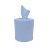 2 Ply Blue Embossed Centre Feed Rolls - Case Of 6